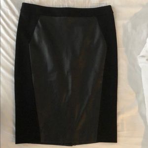 Loft- Leather/Ponte Pencil Skirt- Size 4